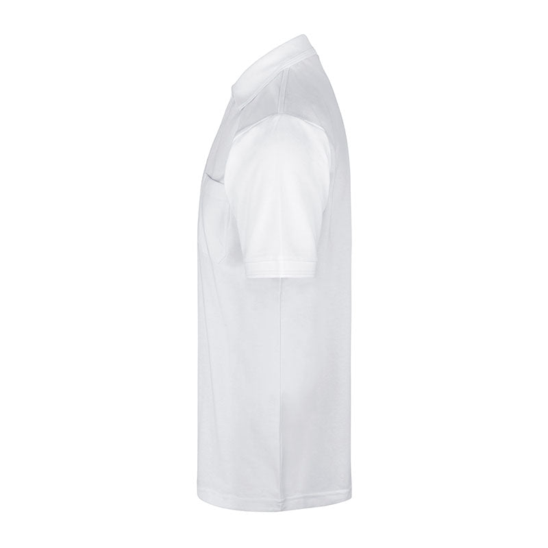 Poloshirt med lomme, Hvid