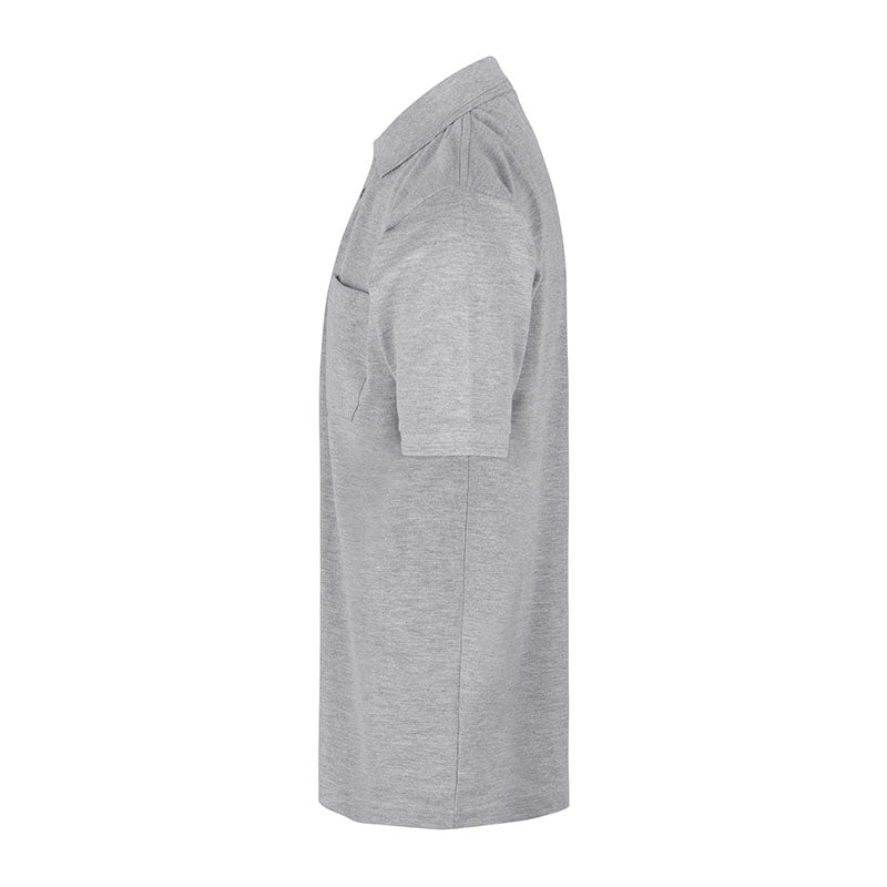 Poloshirt med lomme, Gråmeleret