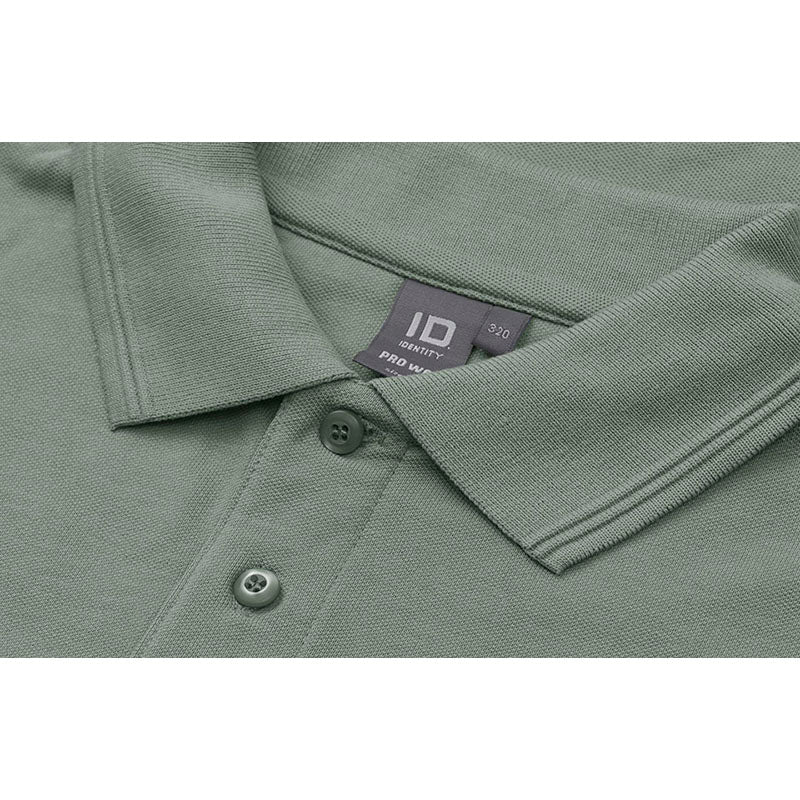 Poloshirt med lomme, Støvet grøn