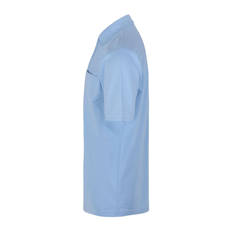 Poloshirt med lomme, Lyseblå
