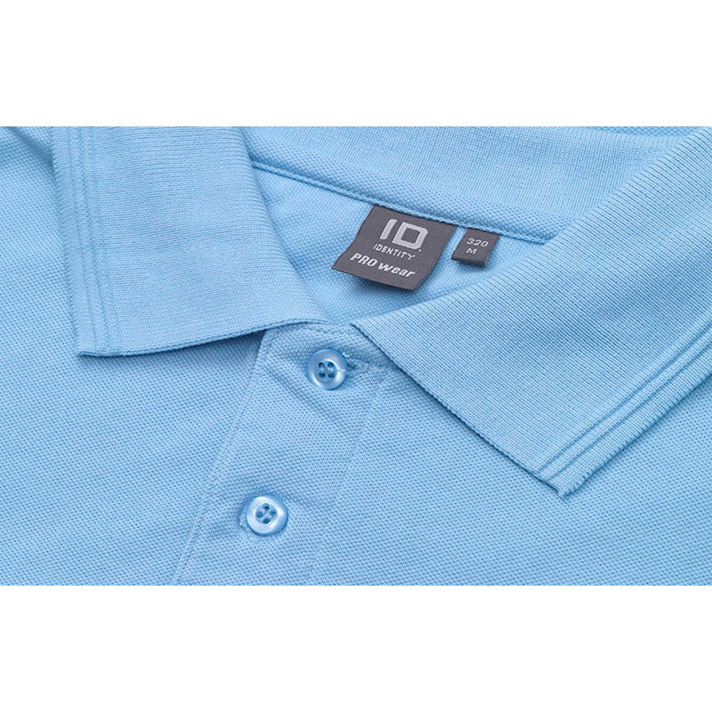 Poloshirt med lomme, Lyseblå