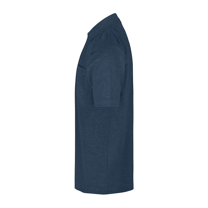 Poloshirt med lomme, Blåmeleret