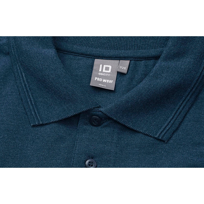 Poloshirt med lomme, Blåmeleret