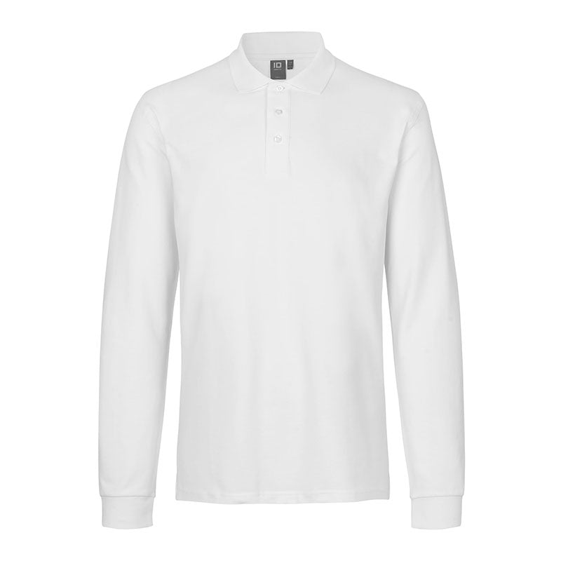 Langærmet Poloshirt Stretch Herre, Hvid