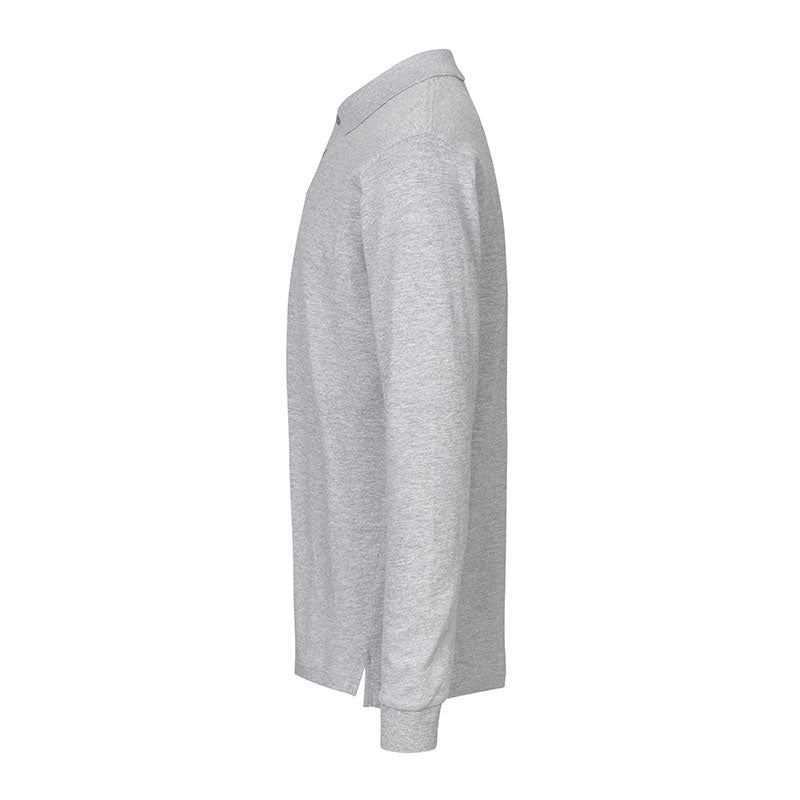 Langærmet Poloshirt Stretch Herre, Gråmeleret