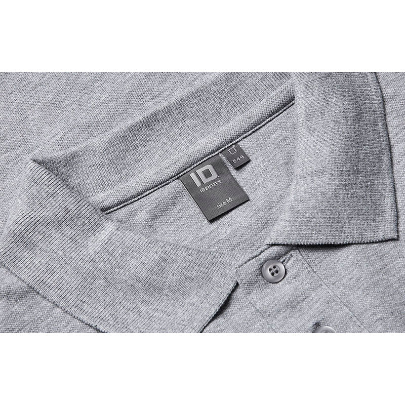 Langærmet Poloshirt Stretch Herre, Gråmeleret