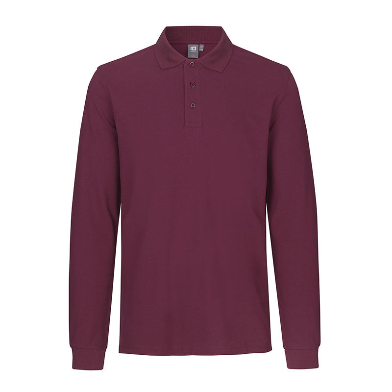 Langærmet Poloshirt Stretch Herre, Bordeaux