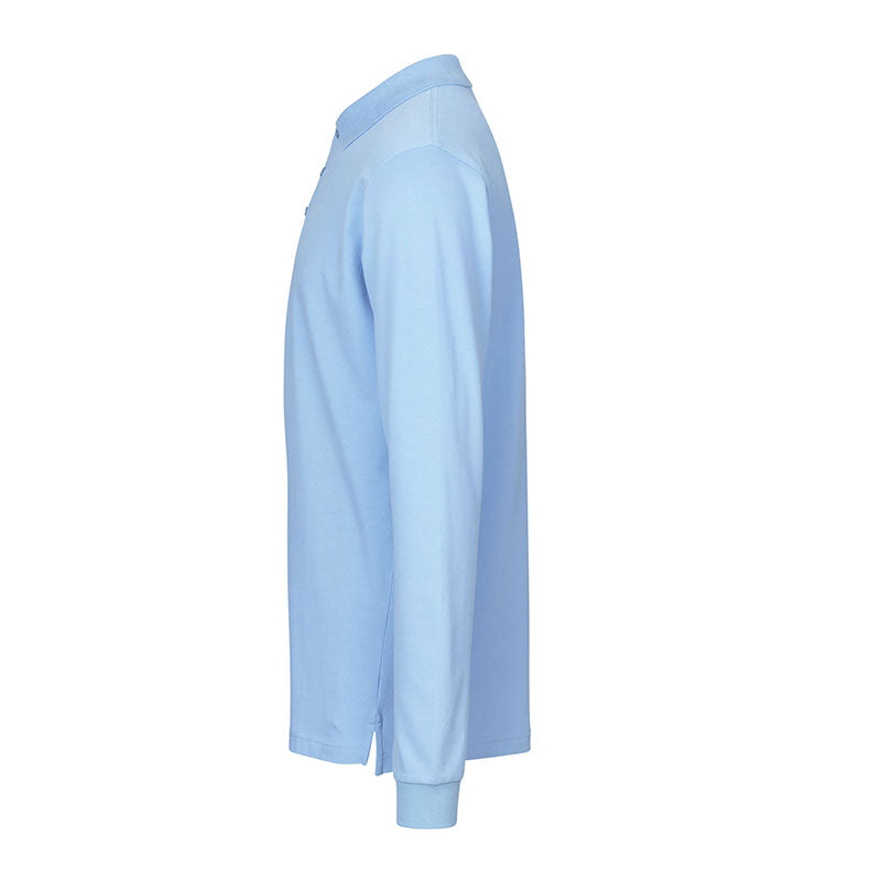 Langærmet Poloshirt Stretch Herre, Lyseblå