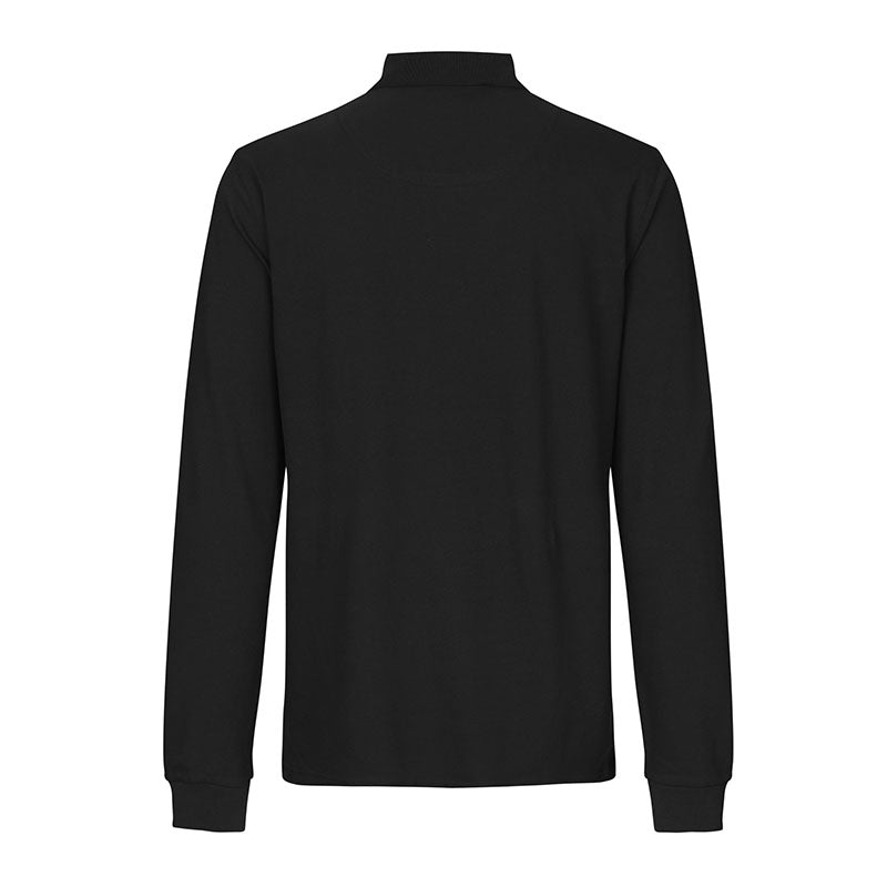 Langærmet Poloshirt Stretch Herre, Sort