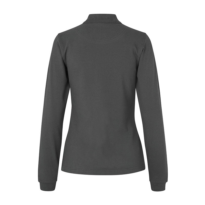 Langærmet Poloshirt Stretch Dame, Koksgrå