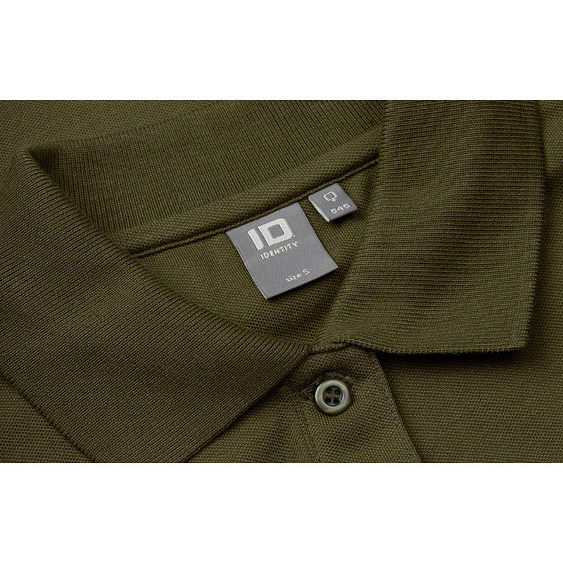 Langærmet Poloshirt Stretch Dame, oliven