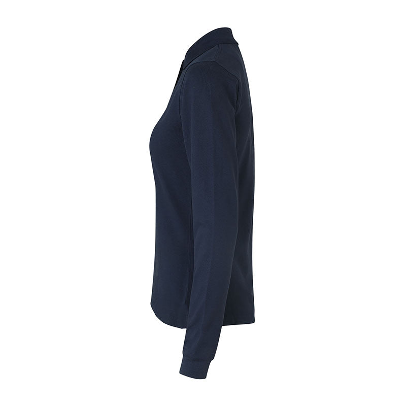 Langærmet Poloshirt Stretch Dame, Navy