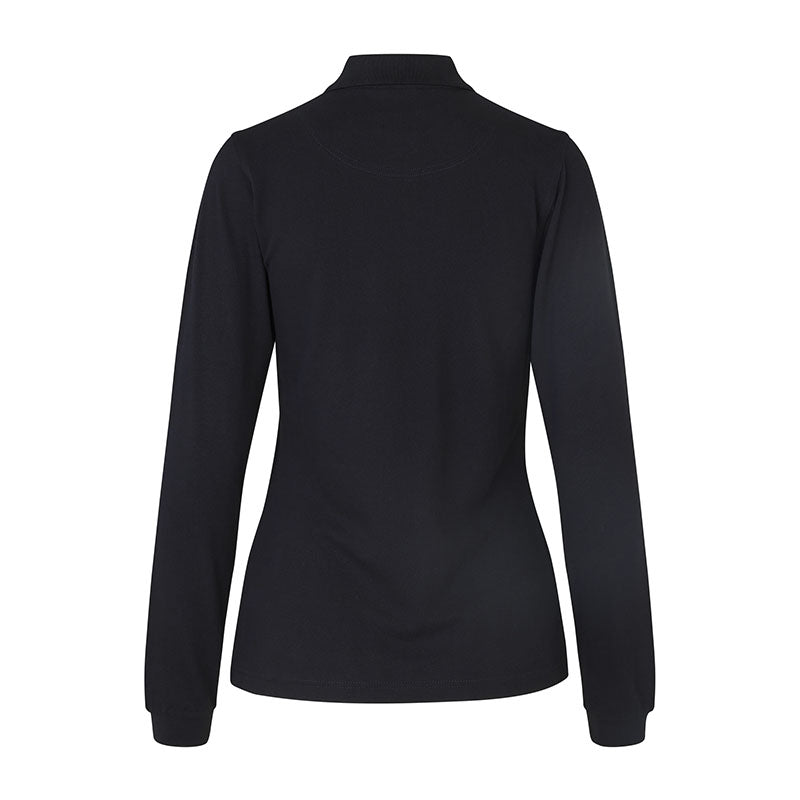 Langærmet Poloshirt Stretch Dame, Sort
