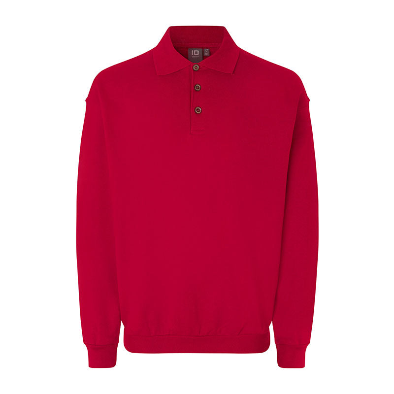 Polosweatshirt Herre, Rød