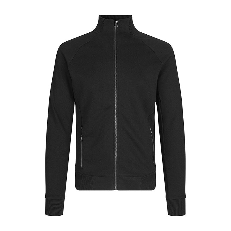 Sweat Zip Cardigan Herre, Sort