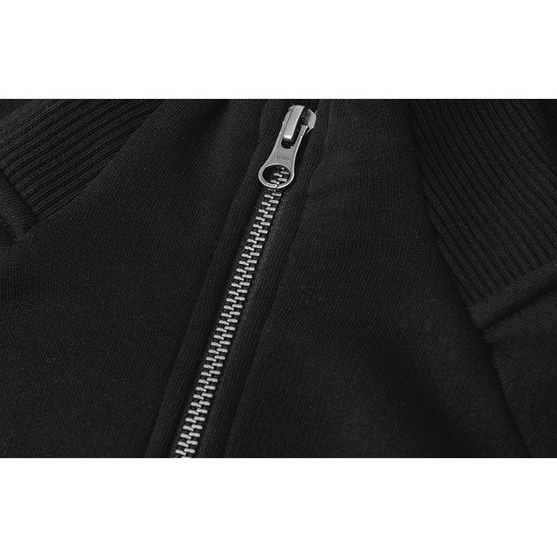 Sweat Zip Cardigan Herre, Sort