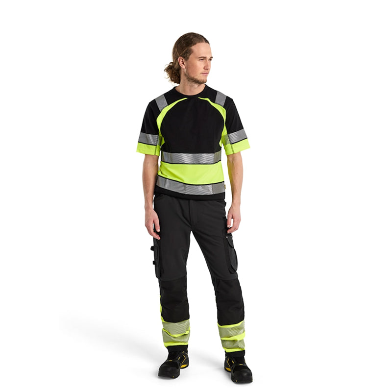 High vis buks 4-vejs stretch, Sort/Gul
