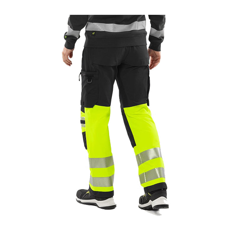 Hi-Vis Green Stretchbuks Klasse 1, Gul/Sort