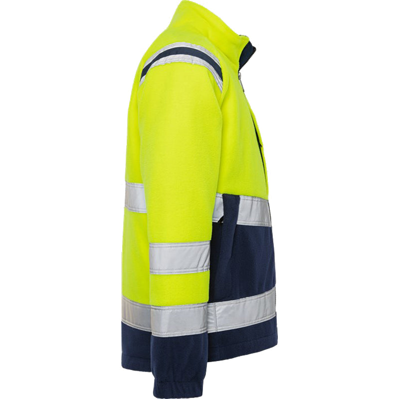 Hi-Vis vindtæt fleecejakke, Gul/Navy