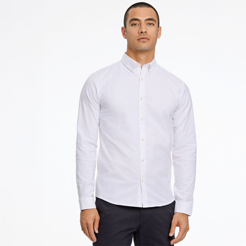 Oxford skjorte Relaxed Fit, Hvid