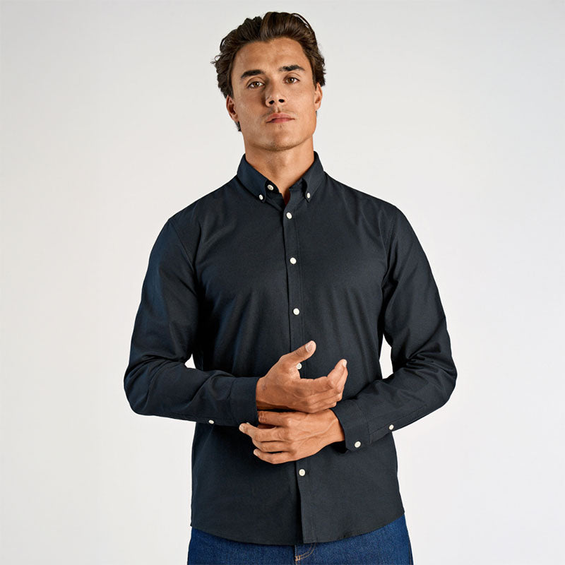 Oxford skjorte Relaxed Fit, Sort