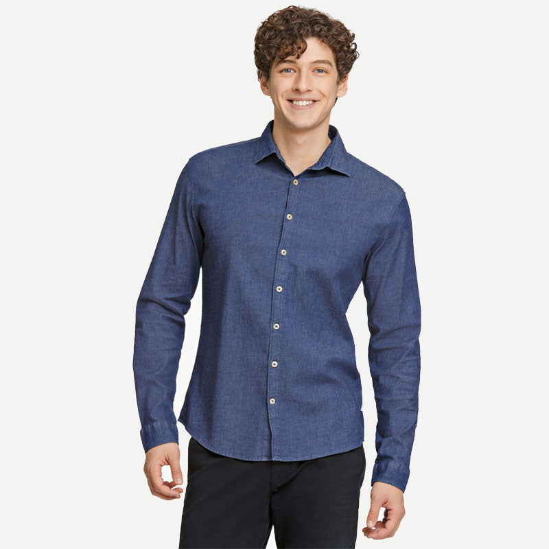 Casual Relaxed Fit skjorte, Blå