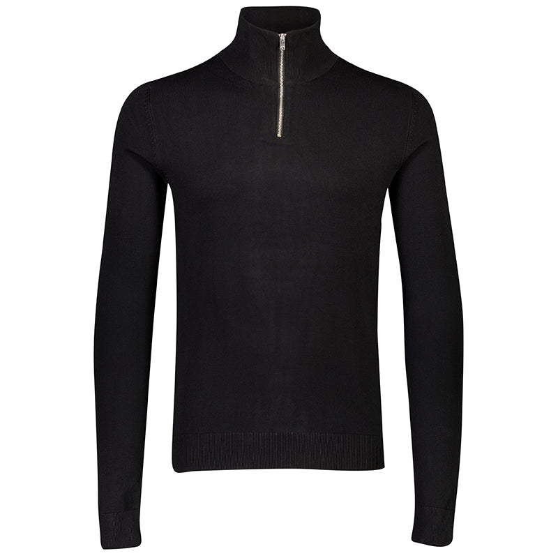 Half-Zip strik, sort
