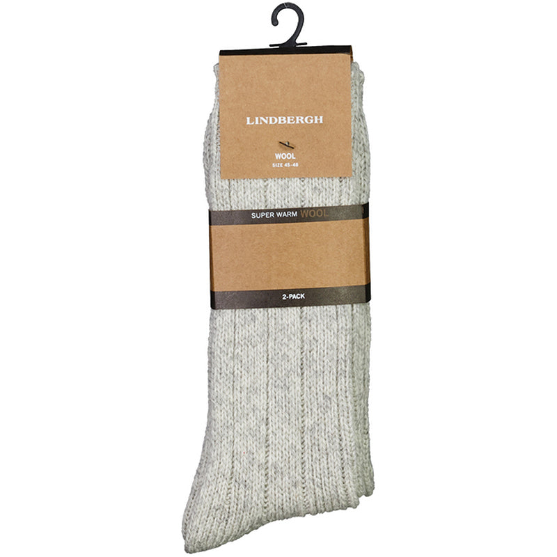 Uldstrømper 2-pack, Gråmeleret