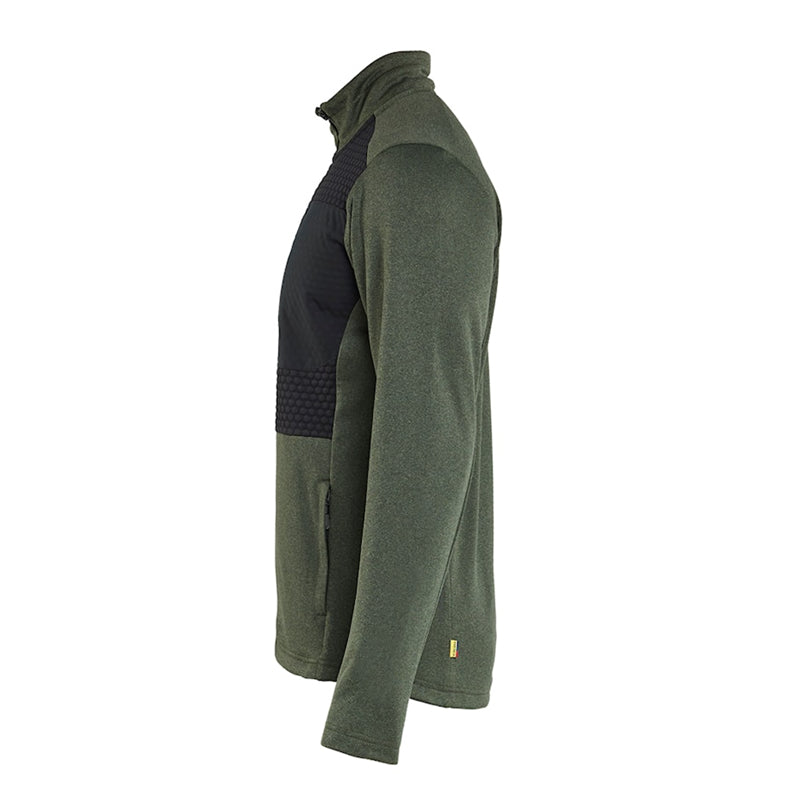 Sweatshirt full-zip, Grøn/Sort
