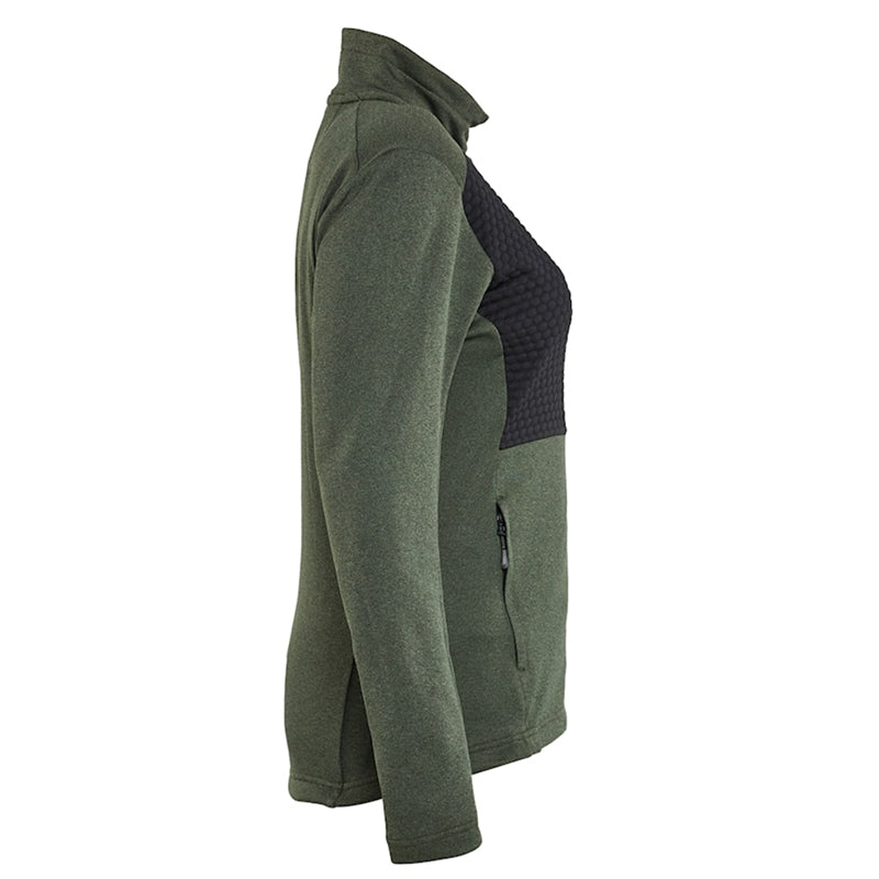 Sweatshirt full-zip Dame, Grøn/Sort