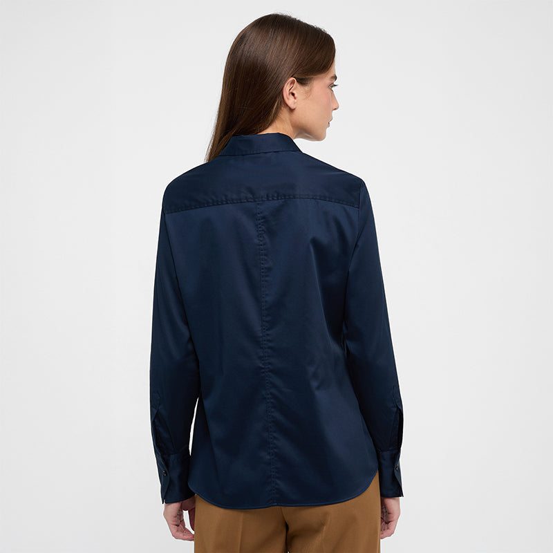 Satin Shirt, Navy