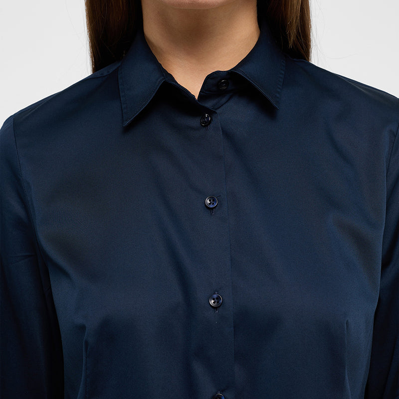 Satin Shirt, Navy