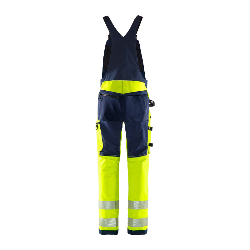 Hi-Vis Green stretch overalls Kl. 2, Gul/Navy