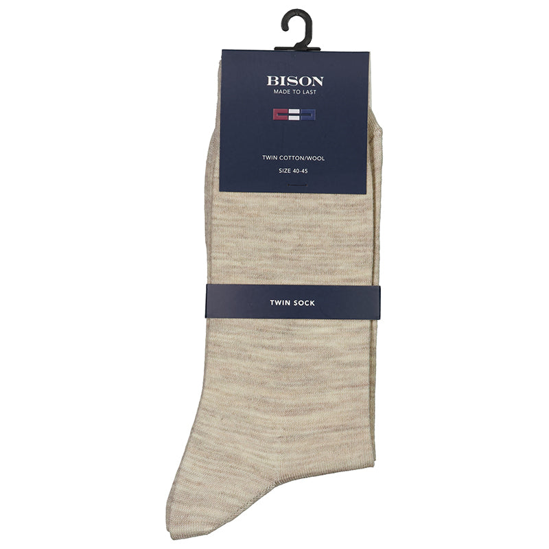 Strømper Uld/Bomuld, Beige