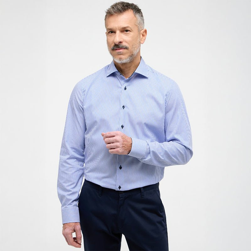 Skjorte Slim Fit, Blåstribet