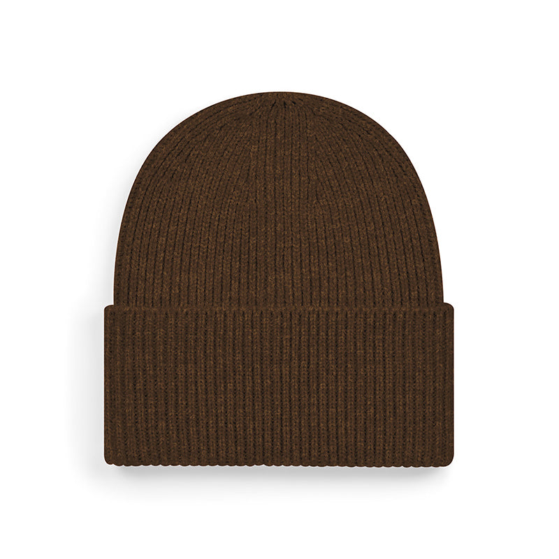 Oversized Cuffed Beanie, Brun
