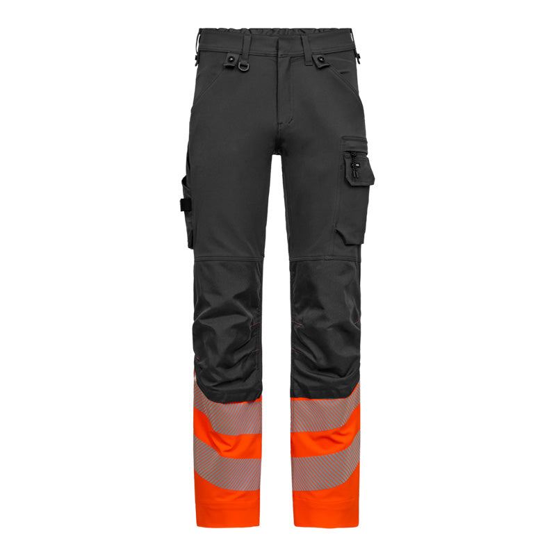 Safety arbejdsbukser med 4-vejs stræk, Sort/Rød
