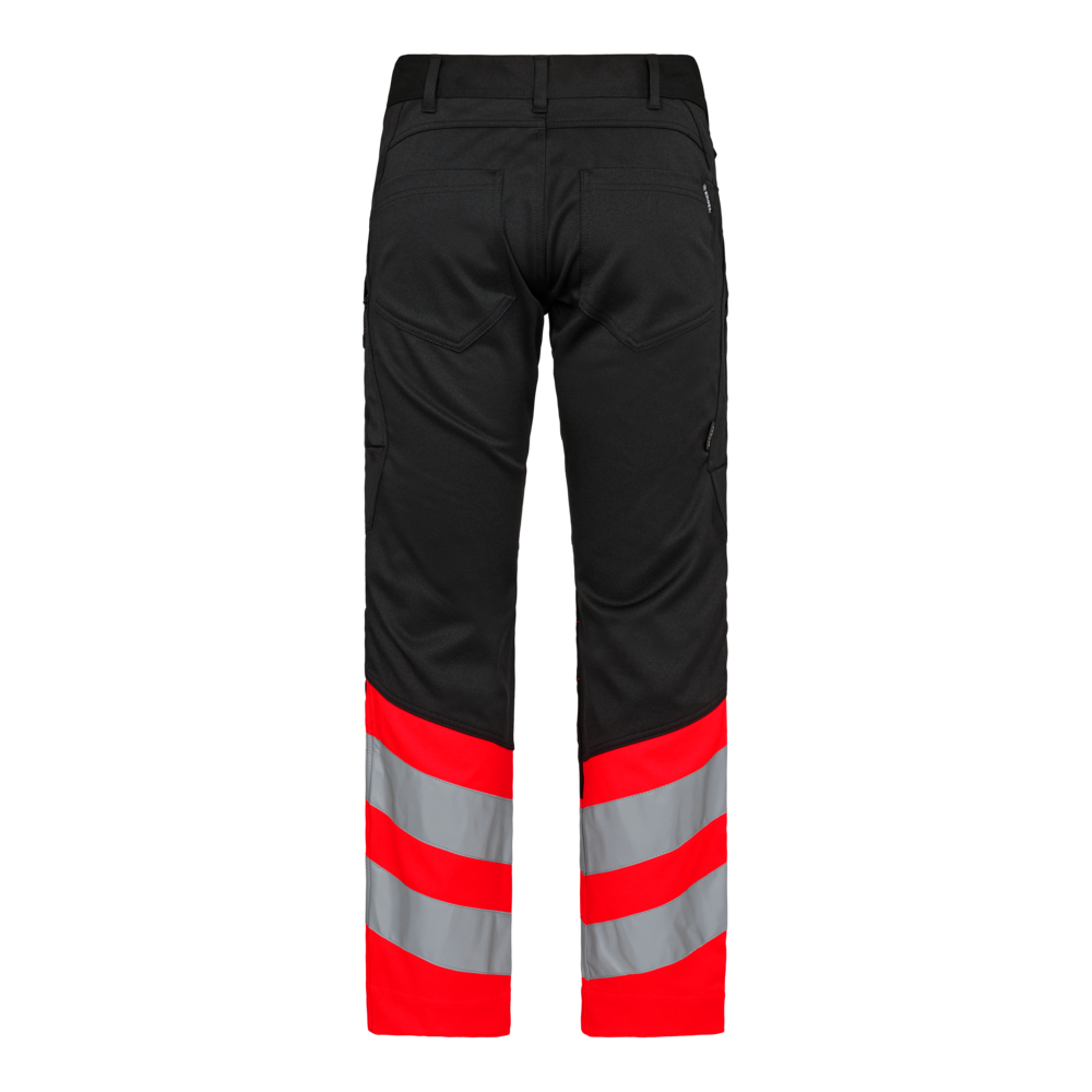 Safety arbejdsbukser med 2-vejs stræk, Sort/Rød