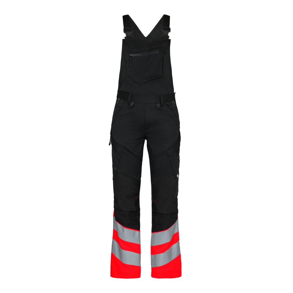 Safety overall med 2-vejs stræk, Sort/Rød