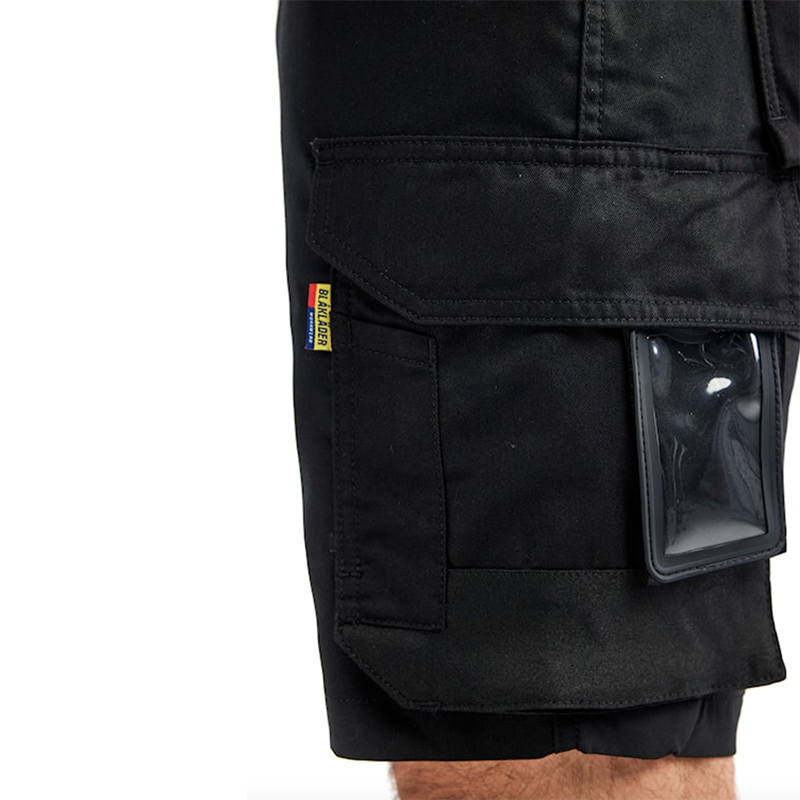 Håndværkershorts med stretch, Sort
