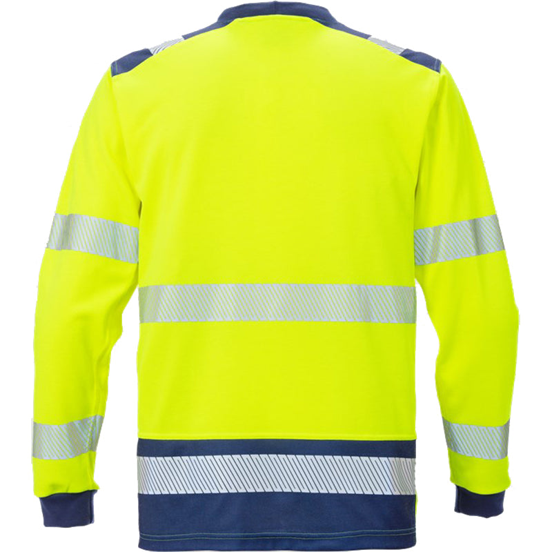 Hi-Vis langærmet T-shirt, Gul/Navy