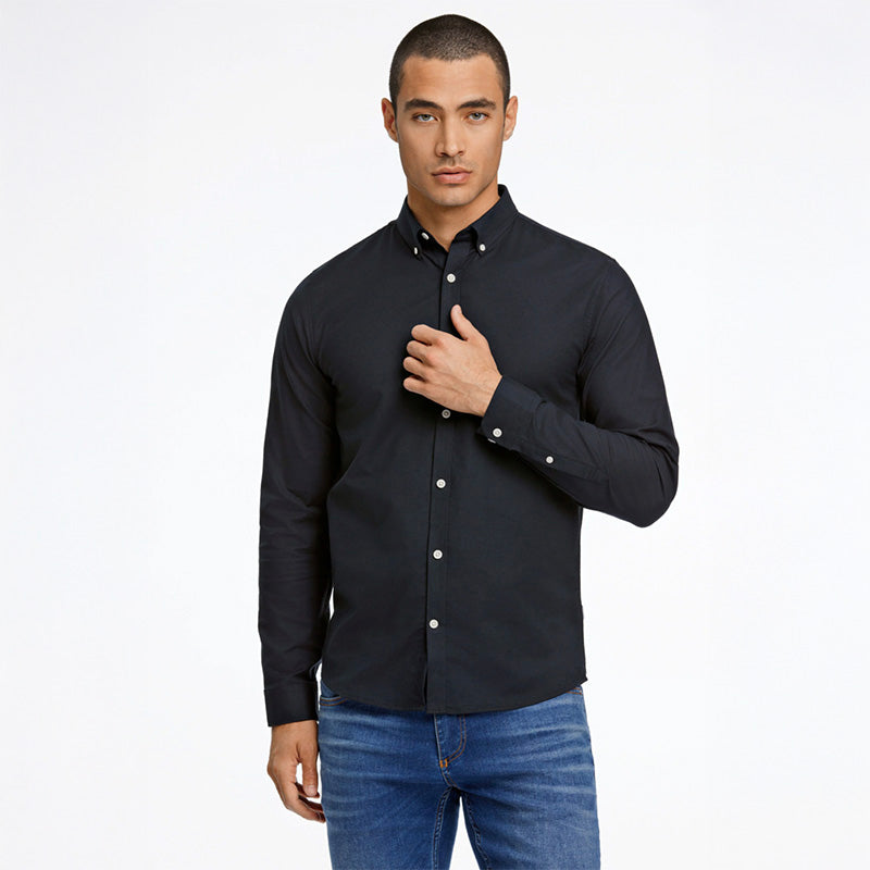 Oxford skjorte Slim Fit, Sort