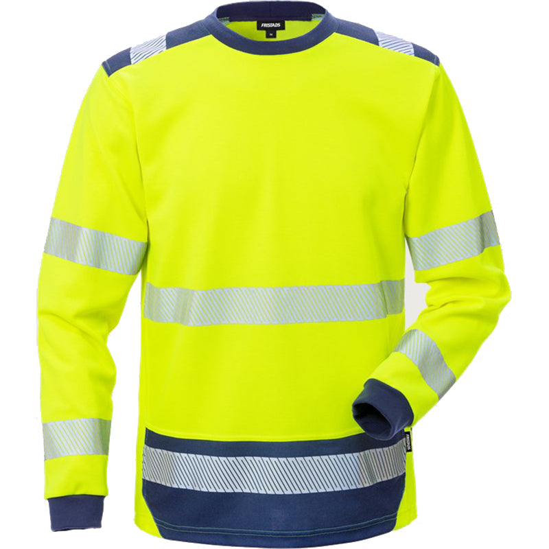 Hi-Vis langærmet T-shirt, Gul/Navy