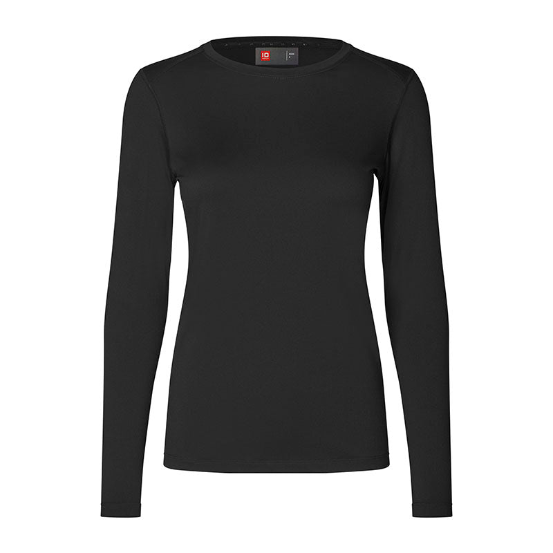 Langærmet Active t-shirt Dame, Sort