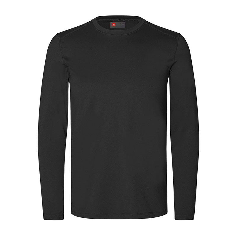 Langærmet active t-shirt, Sort