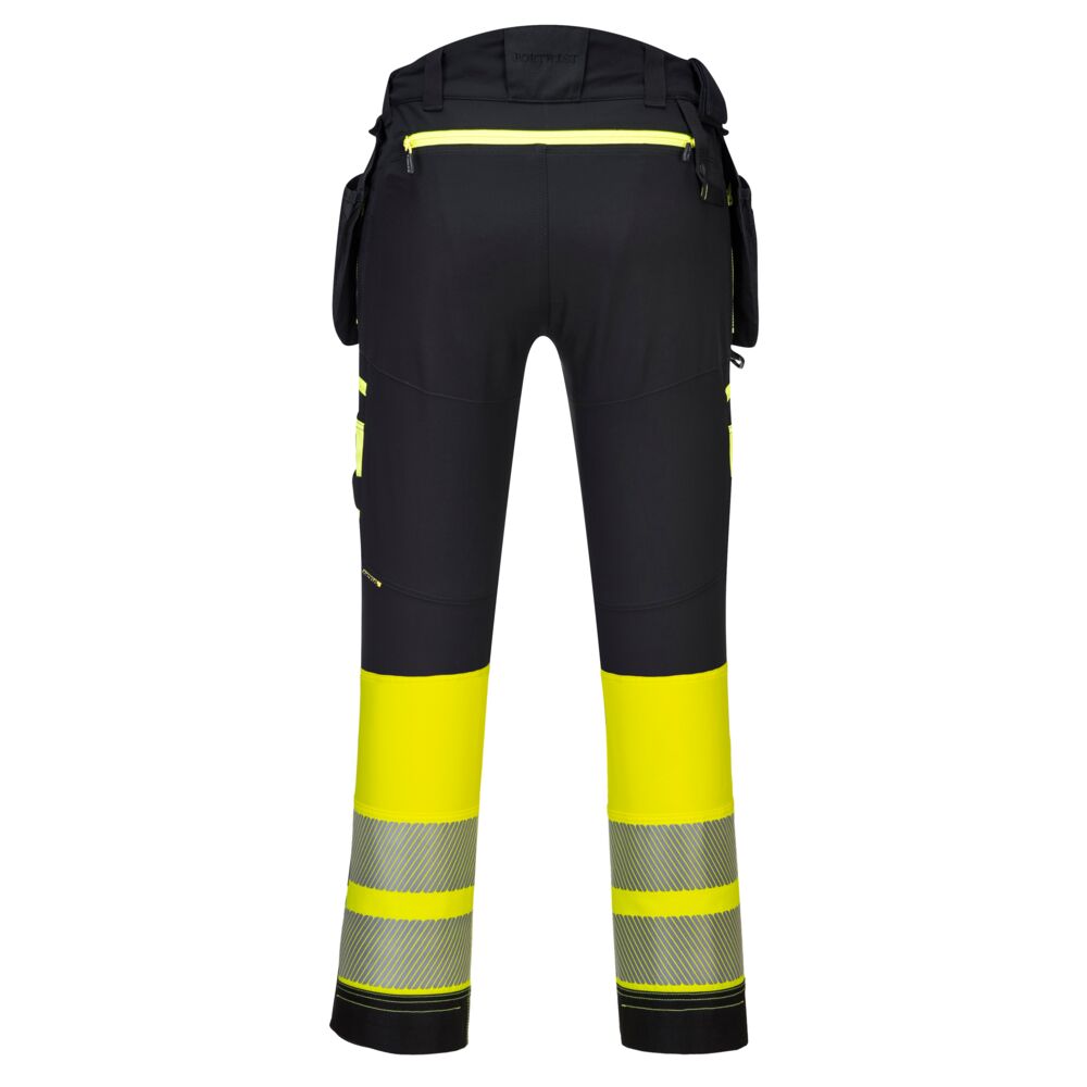 Hi-Vis Klasse 1 Bukser med aftagelige lommer, Sort/Gul
