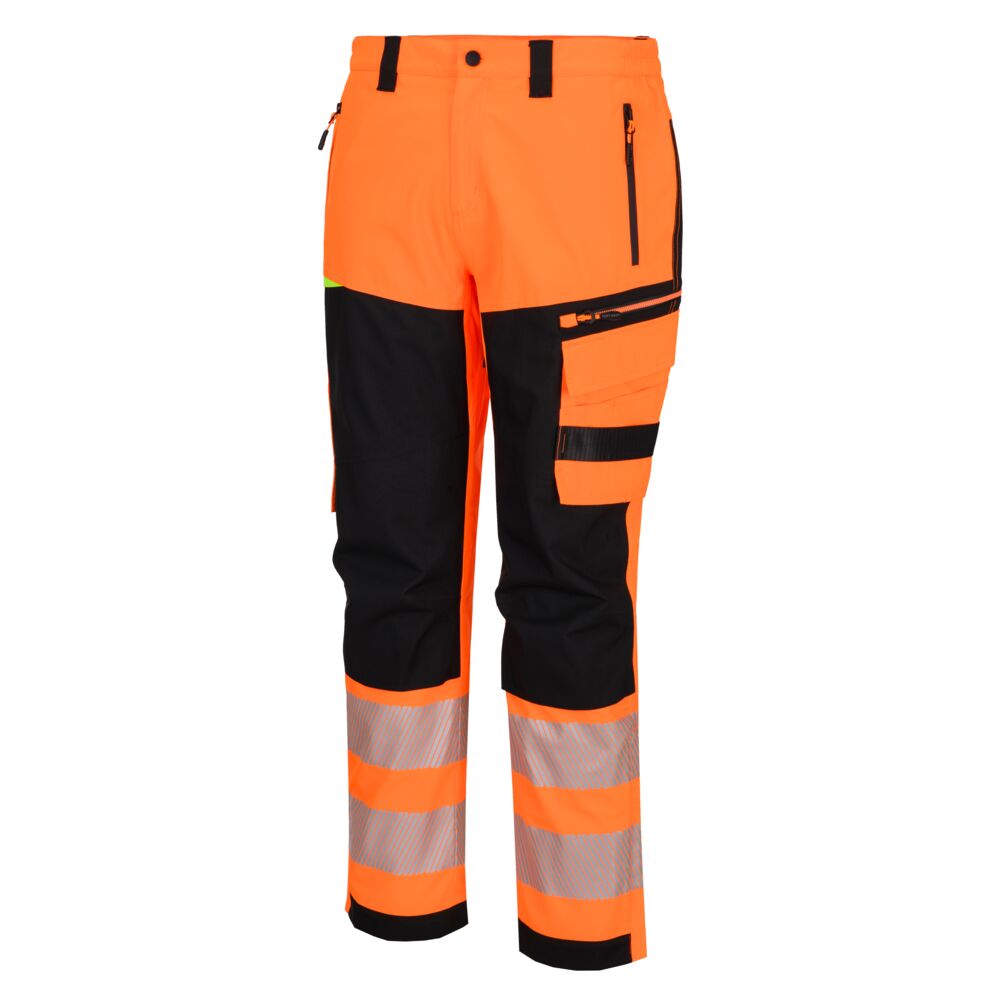 Hi-Vis Vandtætte Bukser, Orange/Sort