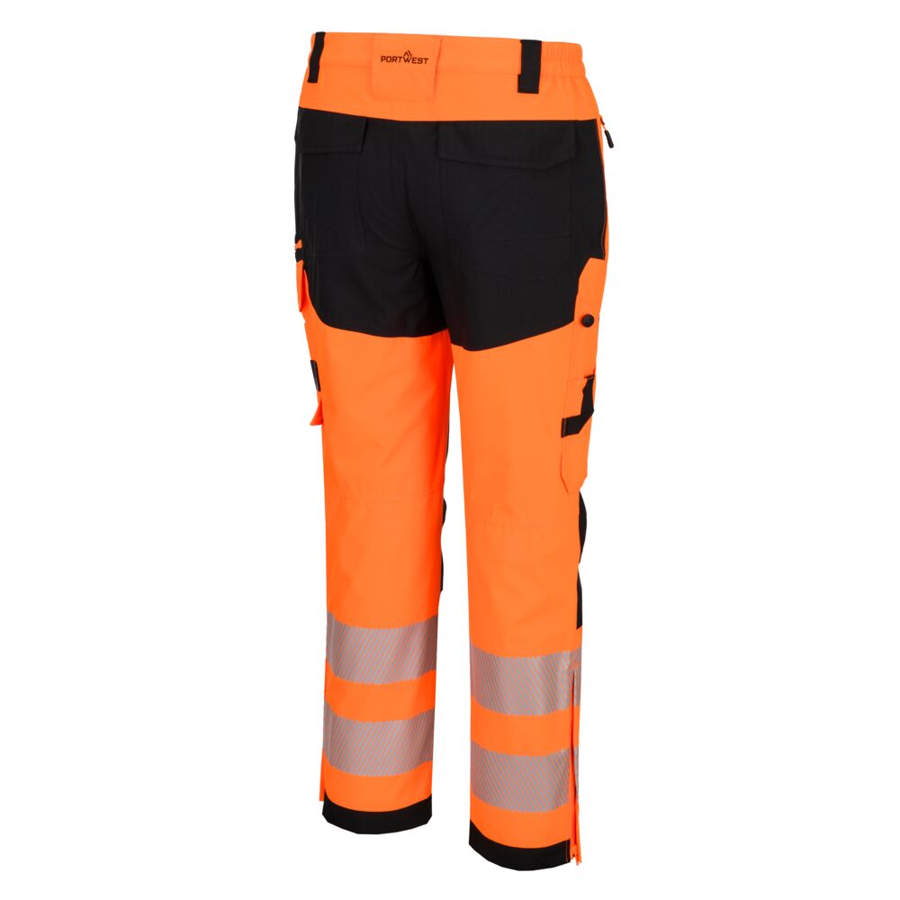 Hi-Vis Vandtætte Bukser, Orange/Sort