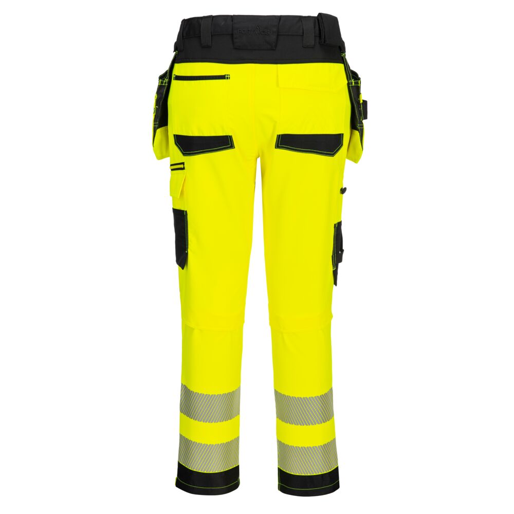 Hi-vis Craft bukser med aftagelige hængelommer, Gul/Sort