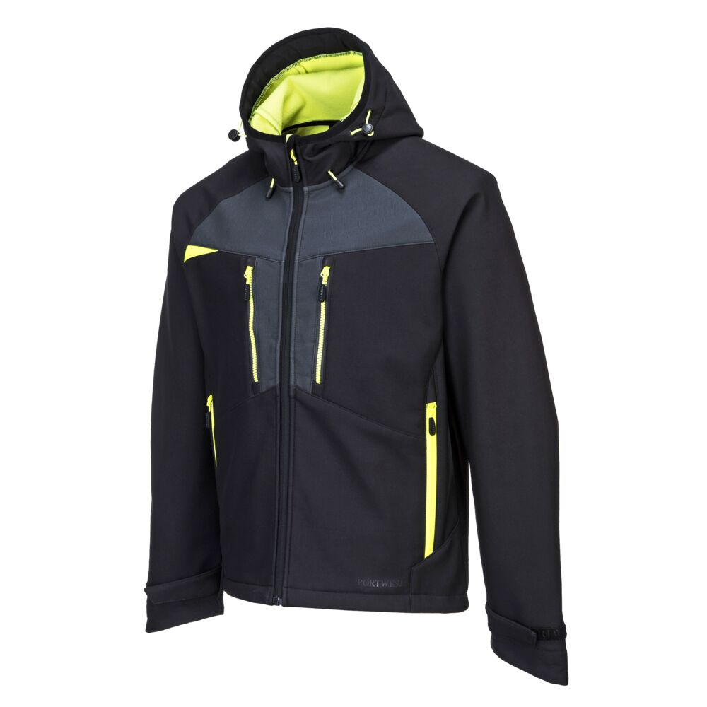 Softshell jakke (3lags), Sort/Gul